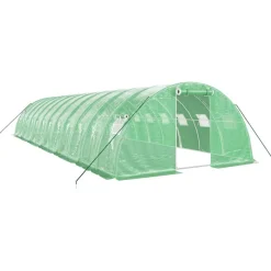 MAISON EXCLUSIVE - Serre avec cadre en acier vert 48 m² 12x4x2 m