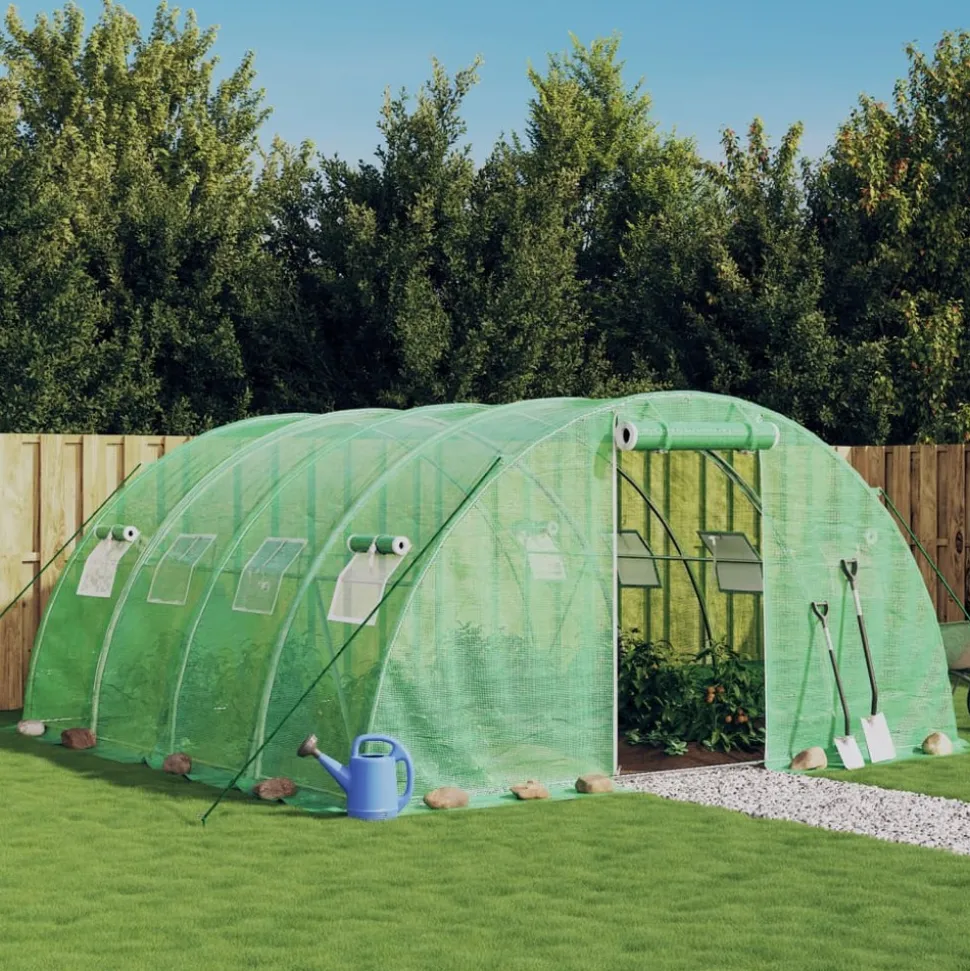 MAISON EXCLUSIVE - Serre avec cadre en acier vert 16 m² 4x4x2 m