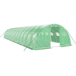 MAISON EXCLUSIVE - Serre avec cadre en acier vert 56 m² 14x4x2 m