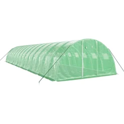 MAISON EXCLUSIVE - Serre avec cadre en acier vert 56 m² 14x4x2 m