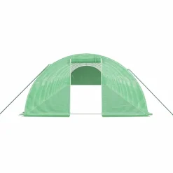 MAISON EXCLUSIVE - Serre avec cadre en acier vert 56 m² 14x4x2 m