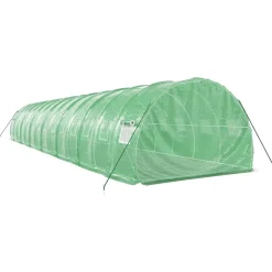 MAISON EXCLUSIVE - Serre avec cadre en acier vert 42 m² 14x3x2 m