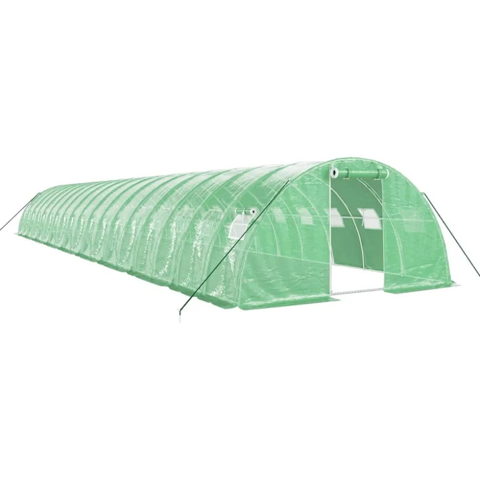 MAISON EXCLUSIVE - Serre avec cadre en acier vert 72 m² 18x4x2 m