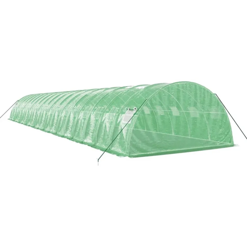 MAISON EXCLUSIVE - Serre avec cadre en acier vert 72 m² 18x4x2 m