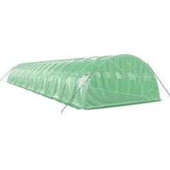 MAISON EXCLUSIVE - Serre avec cadre en acier vert 64 m² 16x4x2 m