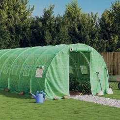 MAISON EXCLUSIVE - Serre avec cadre en acier vert 36 m² 12x3x2 m