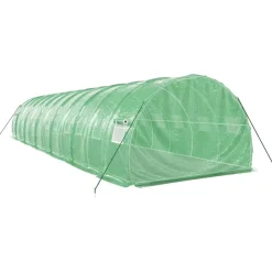 MAISON EXCLUSIVE - Serre avec cadre en acier vert 36 m² 12x3x2 m