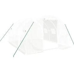 MAISON EXCLUSIVE - Serre avec cadre en acier blanc 12 m² 4x3x2 m