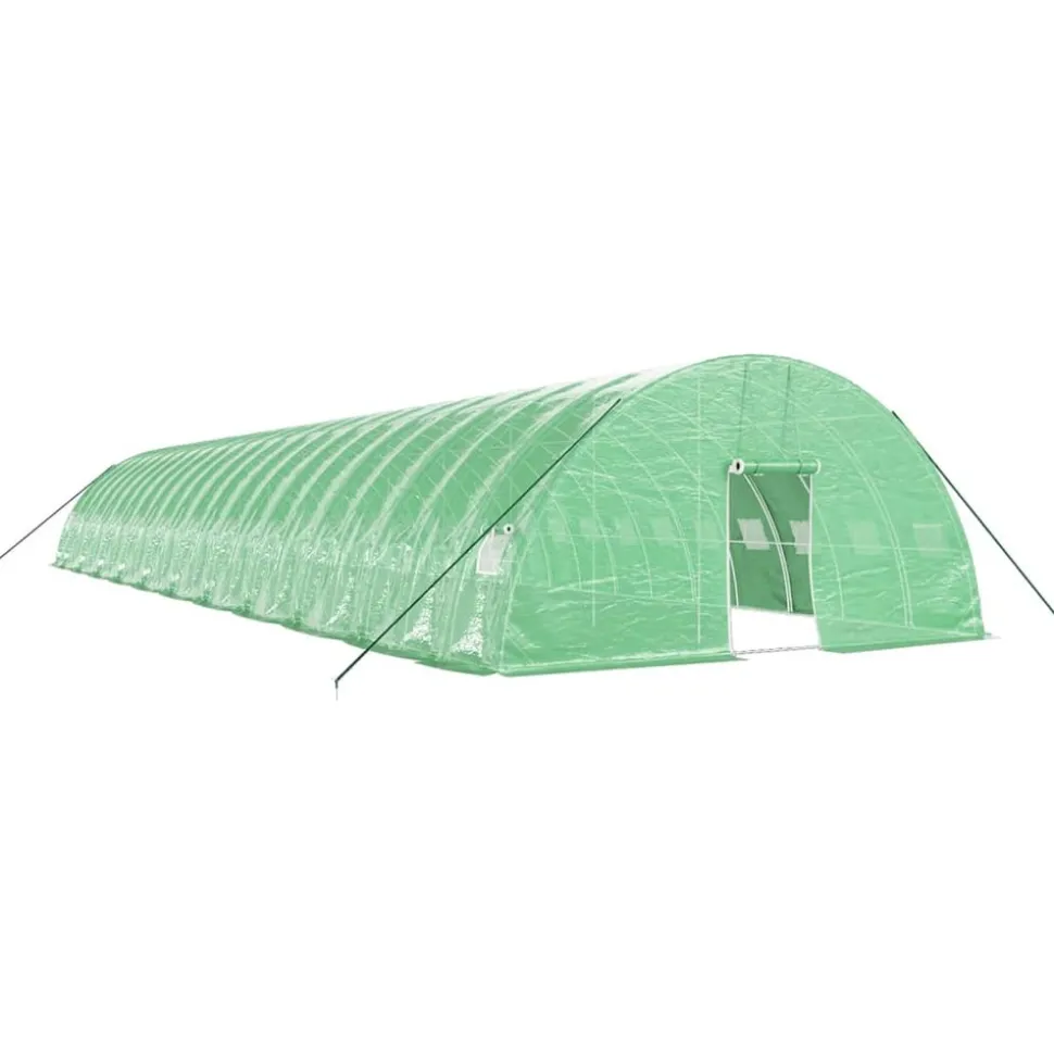 MAISON EXCLUSIVE - Serre avec cadre en acier vert 132 m² 22x6x2,85 m