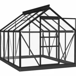 MAISON EXCLUSIVE - Serre en verre anthracite 155x200,5x191 cm aluminium