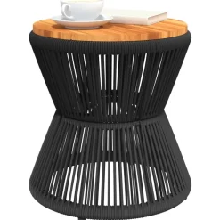 MAISON EXCLUSIVE - Table basse avec base en fil de fer noir bois d'acacia massif