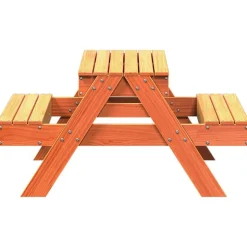 MAISON EXCLUSIVE - Table de pique-nique avec bac à sable pour enfants marron cire