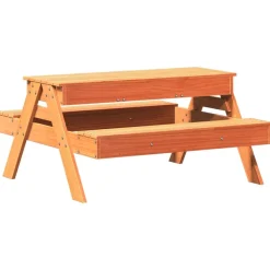 MAISON EXCLUSIVE - Table de pique-nique avec bac à sable pour enfants marron cire