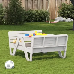 MAISON EXCLUSIVE - Table de pique-nique pour enfants blanc bois massif de pin