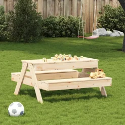 MAISON EXCLUSIVE - Table de pique-nique avec bac à sable pour enfants pin massif