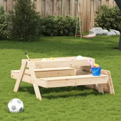 MAISON EXCLUSIVE - Table de pique-nique avec bac à sable pour enfants pin massif