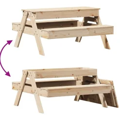 MAISON EXCLUSIVE - Table de pique-nique avec bac à sable pour enfants pin massif