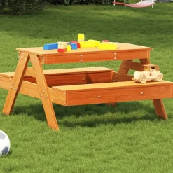 MAISON EXCLUSIVE - Table de pique-nique pour enfants cire marron bois massif pin