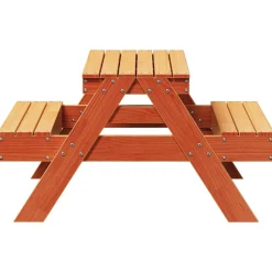 MAISON EXCLUSIVE - Table de pique-nique pour enfants cire marron bois massif pin