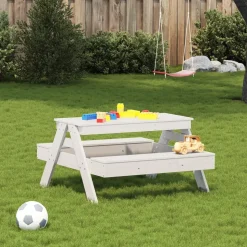 MAISON EXCLUSIVE - Table de pique-nique pour enfants blanc bois massif de pin