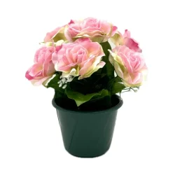 MARICHAL - Pot de 7 roses de soie H. 25 cm (1,5kg)
