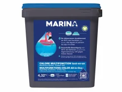 MARINA - Chlore multifonction galets pour piscine jusqu'à 15 m³ 4,32 kg