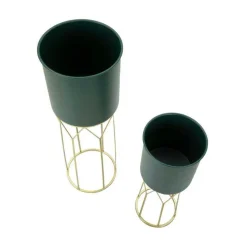 MAURO FERRETTI - Set de 2 cache-pots en métal coloré grent