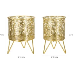 MAURO FERRETTI - Set de 2 cache-pots en métal doré naty