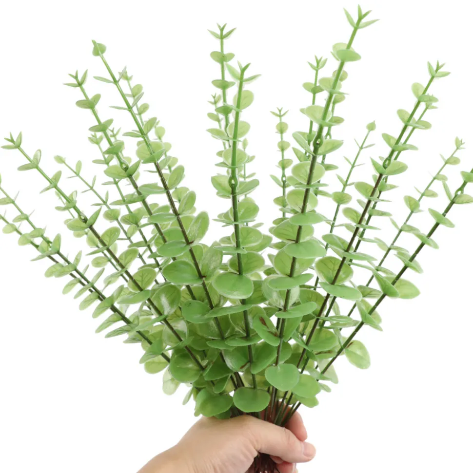 MCBOSON - Feuilles d'eucalyptus artificielles vertes*24