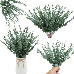 MCBOSON - Feuilles d'eucalyptus artificielles vertes*24