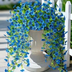 MCBOSON - Fleurs plastiques artificielles pour phalaenopsis 2 pièces bleu