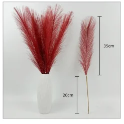 MCBOSON - Plumes de roseau simulées pour rouge 100 pièces