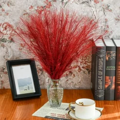 MCBOSON - Plumes de roseau simulées pour rouge 100 pièces