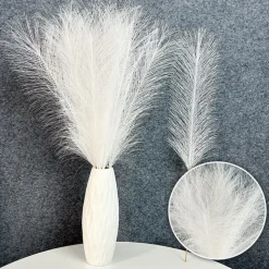 MCBOSON - Plumes de roseau simulées pour blanc crème 100 pièces