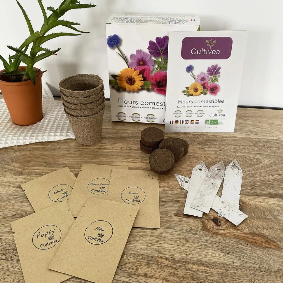 MES COURSES EN VRAC - Coffret : je fais pousser mes fleurs comestibles bio