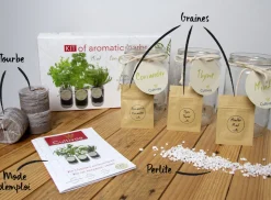 MES COURSES EN VRAC - Cultivea® kit prêt à pousser d’herbes aromatiques - menthe, coriandre, thym