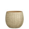 MICA - Cache-pot Madeira, en terre cuite, coloris crème - H.23xD.23cm