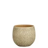 MICA - Cache-pot Madeira, en terre cuite, coloris crème - H.18xD.18cm