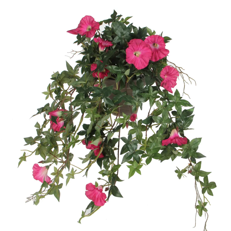 MICA - Chute de liseron artificielle rose foncé L.50cm, en pot Ø 11,5 cm
