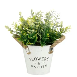 MICA - Plante artificielle basilic, coloris vert - H.20xD.15cm