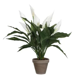 MICA - Spathiphyllum artificiel blanc Ø 40 x H. 50 cm, en pot Ø 11,5 cm