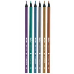 MILAN - Boîte de crayons métallisés en bois noir élégante