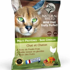 NATURAL BREED - Wild diet fruity perfect cat (poulet frais) - Croquettes pour chat & chaton sans céréales, peu de glucides - 2kg