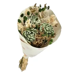 NATURALYS - Bouquet de fleurs séchées vert 50 cm