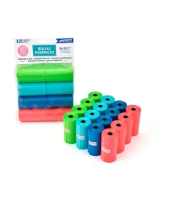 NAYECO - Sacs hygiéniques à l'arme talc 16 rouleaux de 20 sacs