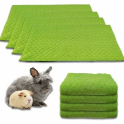 NEO SOLVO - Lot de 4 - tapis qui remplace la litière pour cochon d'inde et lapin - absorbant, imperméable, passe en machine 105 x 105 cm