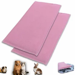 NEO SOLVO - Lot de 2 - tapis pour cochon d'inde et lapin en polaire 140 x 70 cm - polaire absorbant, lavable en machine, economique