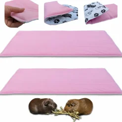 NEO SOLVO - Lot de 2 - tapis pour cochon d'inde et lapin en polaire 70 x 35 cm - polaire absorbant, lavable en machine, economique