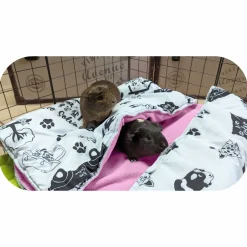 NEO SOLVO - Lot de 2 - tapis pour cochon d'inde et lapin en polaire 70 x 35 cm - polaire absorbant, lavable en machine, economique