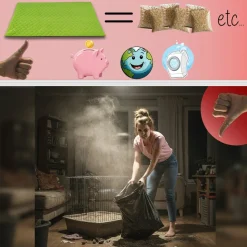 NEO SOLVO - Lot de 4 - tapis qui remplace la litière pour cochon d'inde et lapin - absorbant, imperméable, passe en machine 60 x 50 cm